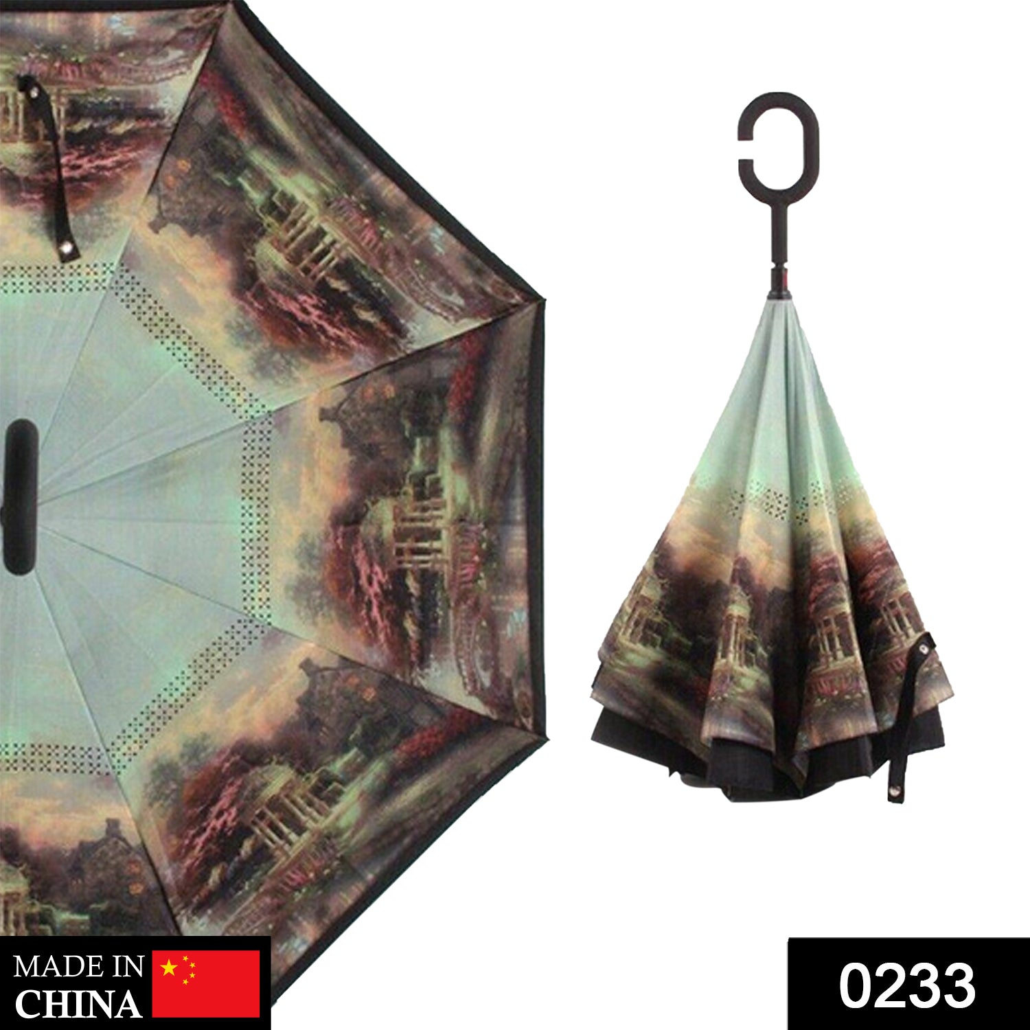 Umbrella with reverse design Umbrella with reverse design
